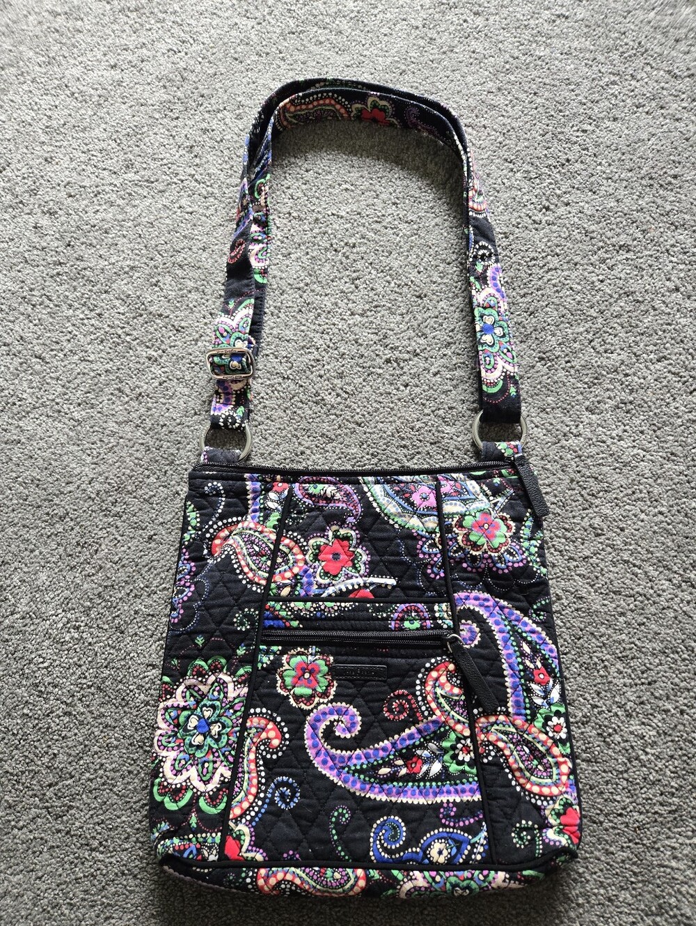 Vera Bradley Quilted Paisley Crossbody Bag - Black Multicolor